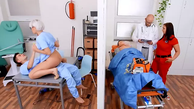 Busty nurse Angel Wicky is having sex with a horny patient